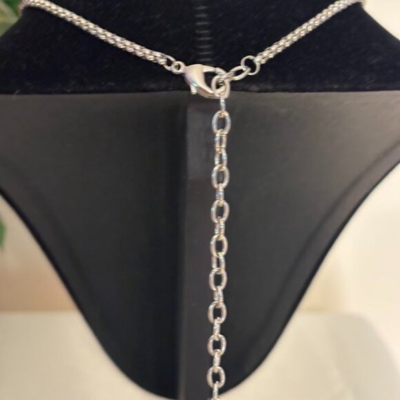 NEW Set of Clear Color Pierced Earrings and Pendant with Chain (21") and Pouch - Picture 7 of 16